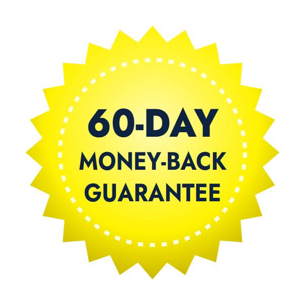VisiFlora 60-day money-back guarantee seal